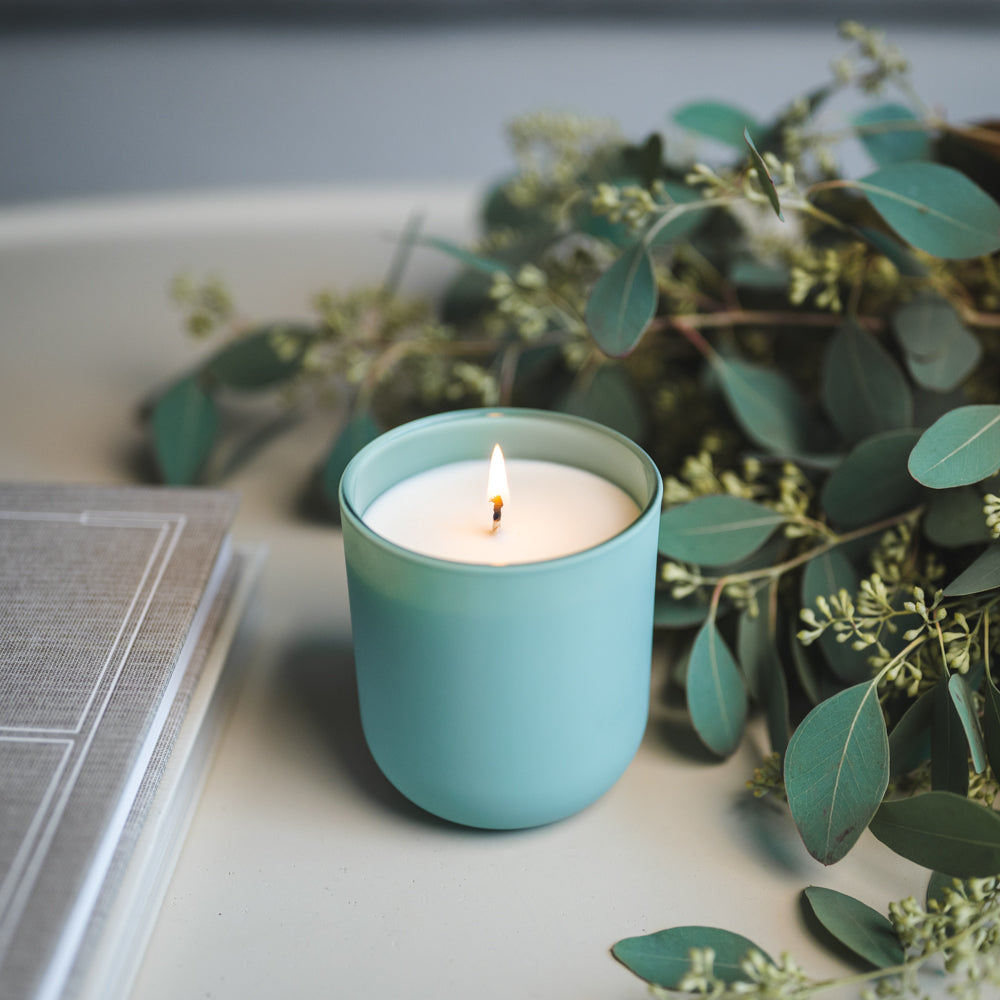 Sage 10oz TERRA Glass Jar for Candle Making || Pot en verre TERRA de 10 oz couleur sauge pour la fabrication de bougies