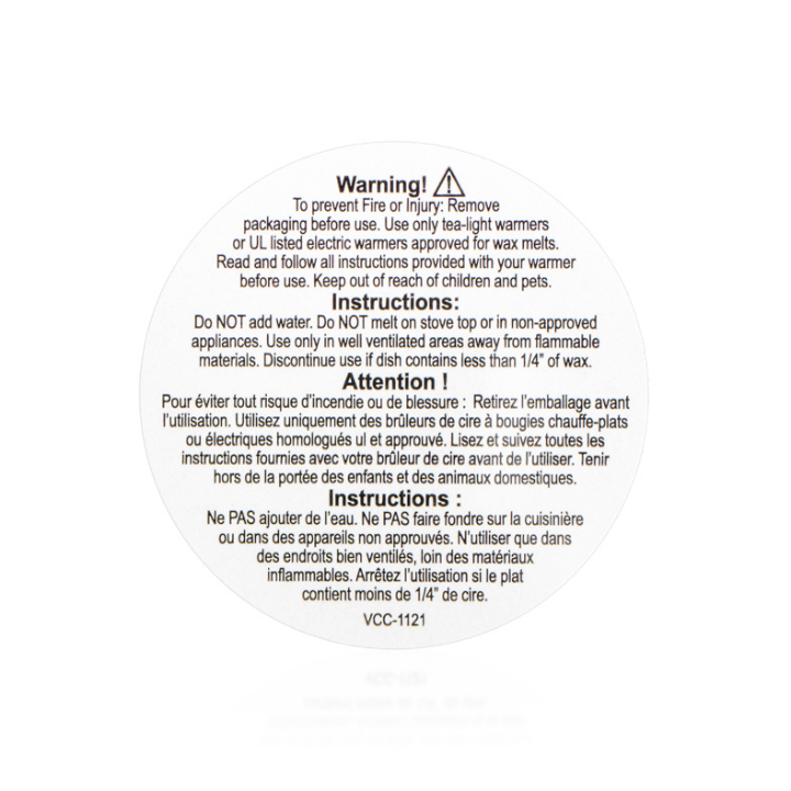 Bilingual Melt Caution Label for crafting and candle making || Étiquette bilingue d’avertissement de fusion pour l’artisanat et la fabrication de bougies