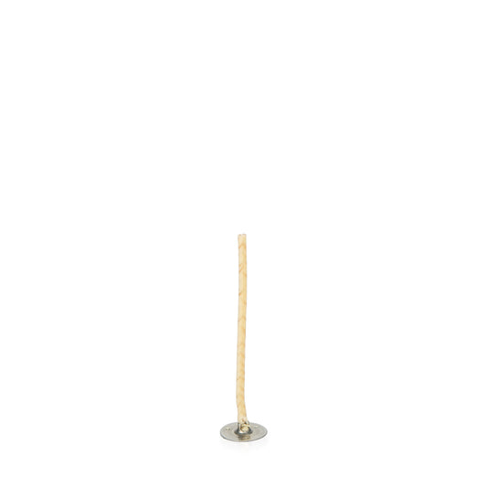 Mèche votive en cire d'abeille jaune pour bougies votives en cire d'abeille.