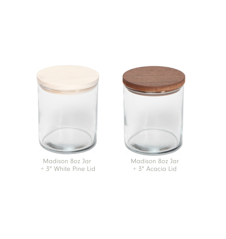 Lid - 3" LUX Wood - 12pk in Acacia, Natural Oak or White Pine for Candle Making || Couvercle - 3" LUX en Bois - ensemble de 12 en Acacia, Chêne Naturel ou Pin Blanc pour la fabrication de bougies