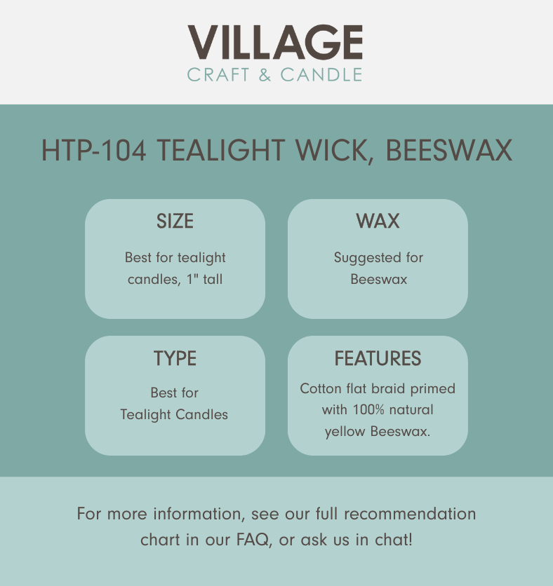 HTP-104 Tealight Wick, Beeswax