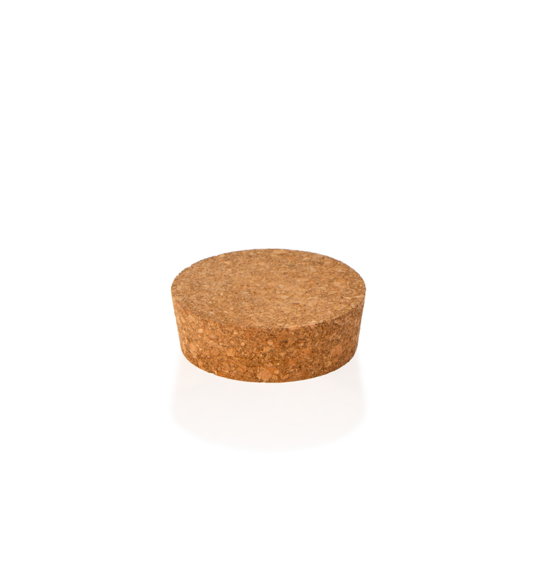 Tapered natural cork lid for apothecary jars. || Couvercle conique en liège naturel pour pots apothicaires.