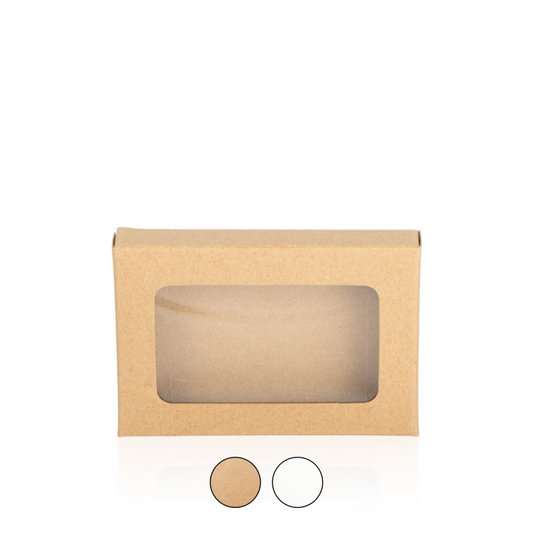 Brown Tealight Box with cello window for Candle Craft packaging 