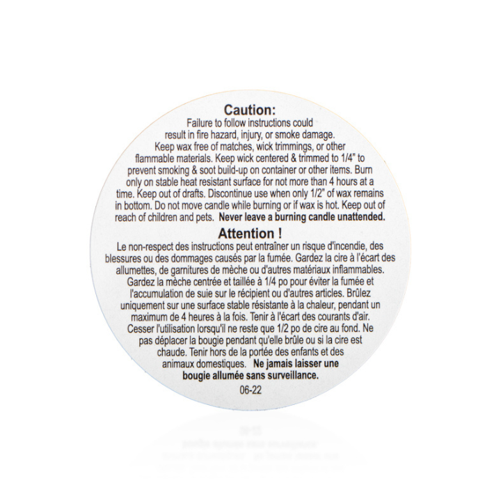 Bilingual Container caution label for crafting and candle making || Étiquette d'avertissement bilingue pour contenants pour l'artisanat et la fabrication de bougies