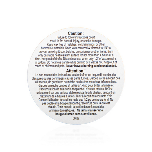 Bilingual Container caution label for crafting and candle making 