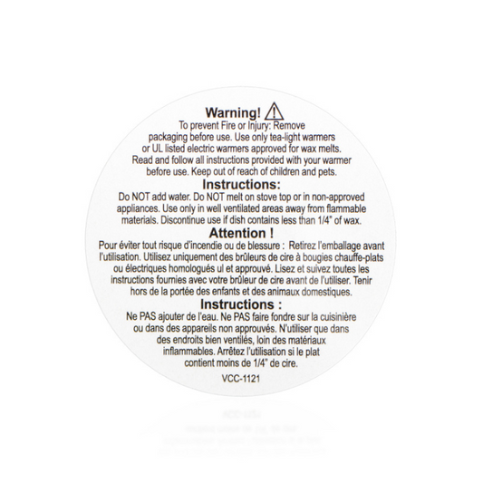 Bilingual Melt Caution Label for crafting and candle making 