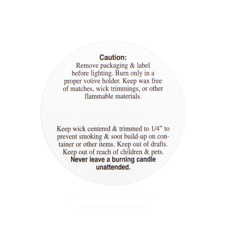Votive Caution label for crafting and candle making || Étiquette d'avertissement votif pour l'artisanat et la fabrication de bougies