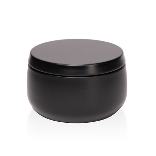 Black 8oz Elegance Candle Tin with matching Lid - Versatile Container for Candle Making and Storage 