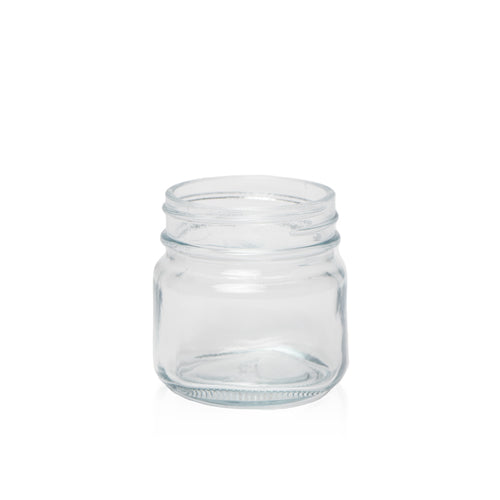 Mason Round 6oz Jar: A Compact and Versatile Glass Container Ideal for Candle Making and More. | Pot Mason rond de 6 oz : Un contenant en verre compact et polyvalent, idéal pour la fabrication de bougies et plus encore.