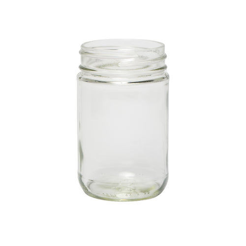 Mason Round 12oz Jar - A classic and spacious glass container, perfect for candle making and various uses. | Pot Mason rond de 12 oz - Un contenant en verre classique et spacieux, parfait pour la fabrication de bougies et diverses utilisations.