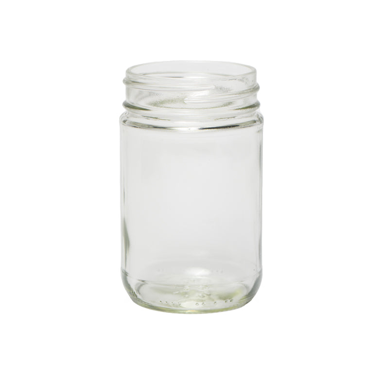 Mason Round 12oz Jar - A classic and spacious glass container, perfect for candle making and various uses. | Pot Mason rond de 12 oz - Un contenant en verre classique et spacieux, parfait pour la fabrication de bougies et diverses utilisations.