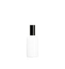 Image of a plastic white bottle with a black lid on a white background to represent Village Craft & Candle's 7oz Boston Round bottles || Image d'une bouteille en plastique blanche avec un couvercle noir sur fond blanc pour représenter les bouteilles rondes Boston de 7 oz de Village Craft & Candle