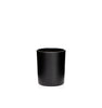 Image of a matte black glass vessel on a white background to represent the Village Craft & Candle 4oz Matte Black LUX jar || Image d'un récipient en verre noir mat sur un fond blanc représentant le pot LUX noir mat de 4 oz de Village Craft & Candle.