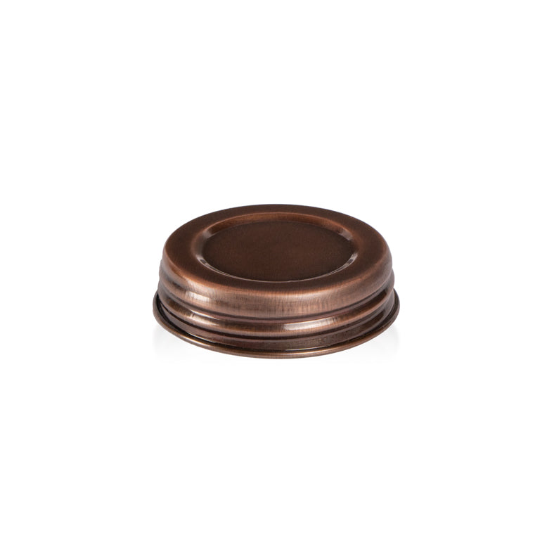 Image of a Copper Metal lid to represent the Village Craft & Candle Copper Country Lid for Candle Making and Crafting || Image d’un couvercle en métal Cuivre pour représenter le couvercle Country Cuivre de Village Craft & Candle pour la fabrication de bougies et l’artisanat.