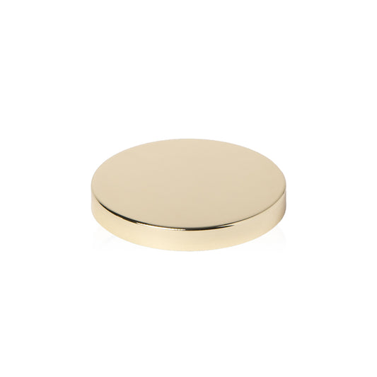 Image of a gold lid on a white background to represent the Village Craft and Candle 3" LUX lid 