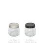 6 oz Mason jars for candle making with silver and black Massilly lids – great for a rustic or modern look. || Pots Mason de 6 oz pour fabrication de bougies avec couvercles Massilly argentés et noirs – parfaits pour un style rustique ou moderne.