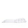 Side view of 6 Cavity PVC Plastic Clamshell - Versatile Container for Candle Making and Storage || Vue latérale du clapet en plastique PVC à 6 cavités - Récipient polyvalent pour la fabrication et le stockage de bougies