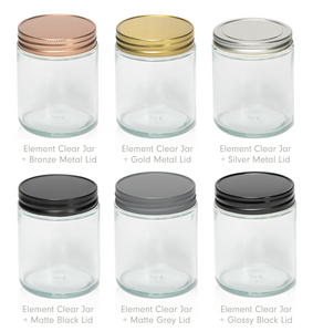 Element Metal lids fit our Flint and Amber Element jars