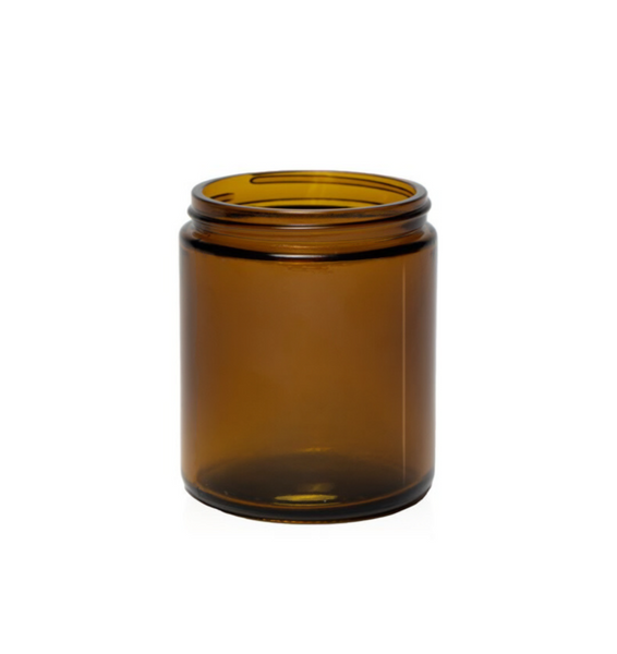 Amber Glass Jars 8 Ounce for Candle Making (6 Pack) Straight Side