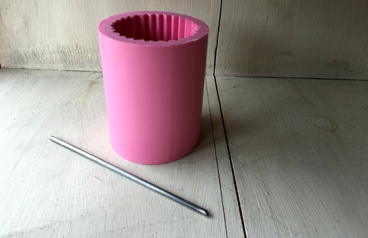 Fluted Pillar 2.5 x 5 Silicone Mold for Candle Making 